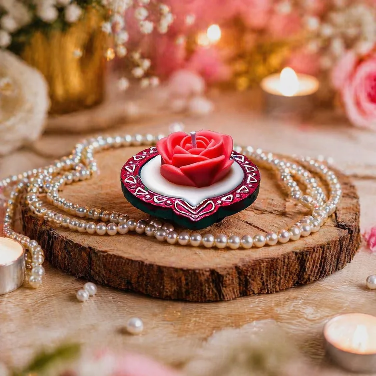 Diya Rose Candle
